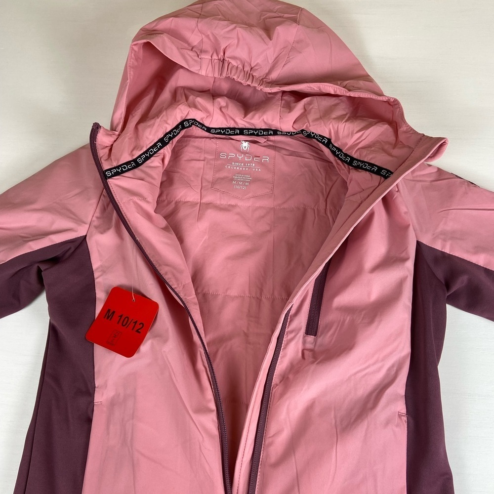 Spyder Hooded Insulated Performance Jacket Pink Youth Medium 10/12 NWT